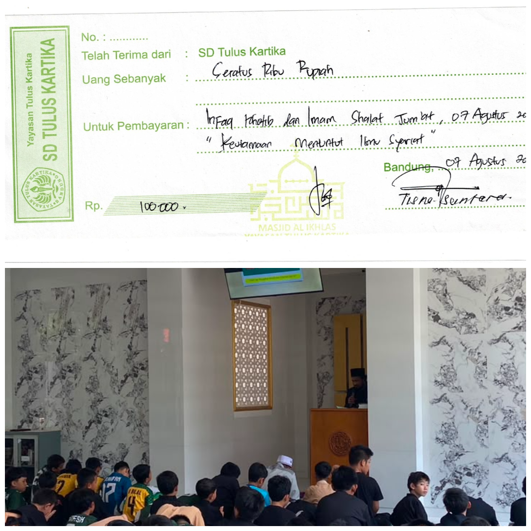 Infaq Khotib dan Imam Shalat Jumat tgl 07 Agustus 2026 